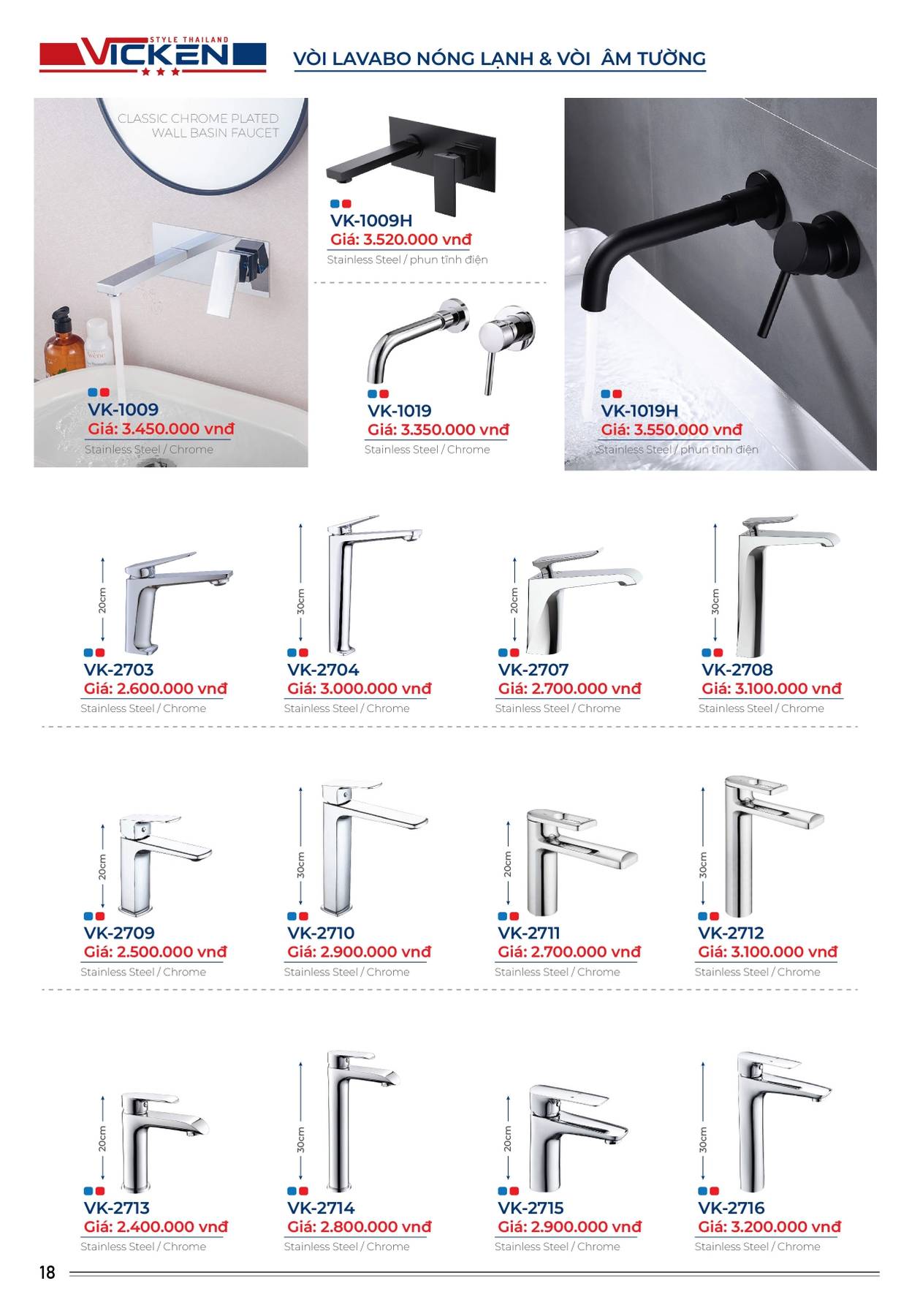 Catalogue và Bảng giá Thiết bị vệ sinh VICKEN 2025 /Page 18